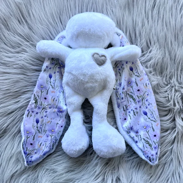 Tiger Lily Cuddle Bunny (White with Printed Ears)