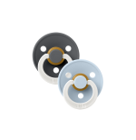 BIBS Colour GLOW 2 Pack - Iron/Baby Blue: Pacifiers / Dummies