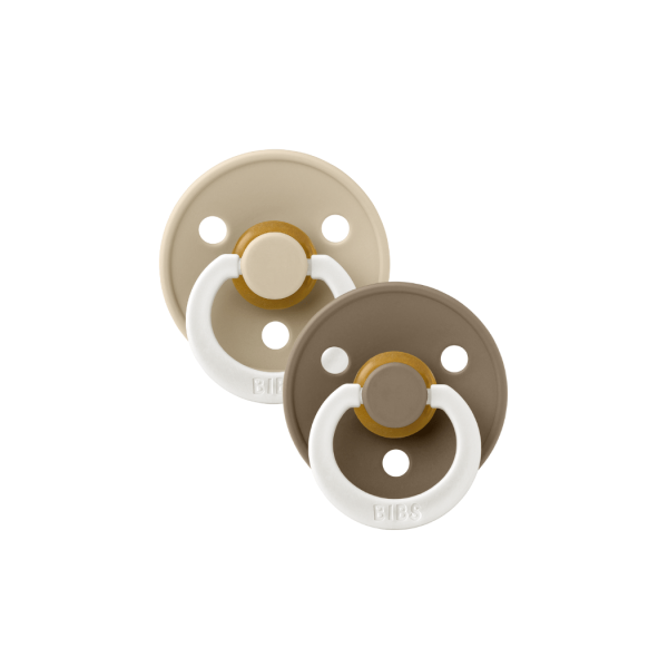 BIBS Colour GLOW 2 Pack - Vanilla/Dark Oak: Pacifiers / Dummies