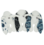 Soft baby cuddle bunny toy in white moons stars waves print newborn comforter and soothing sleep aid