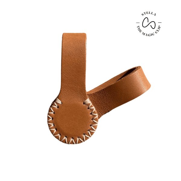 Stella Clip - Charlie Brown (Brown with cream stitching) 2pcs