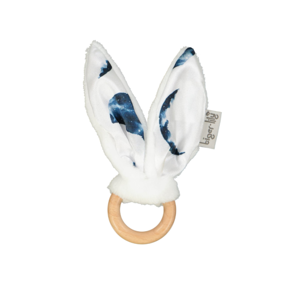 Tiger Lily Sensory Ears Teether (White with Printed Ears)