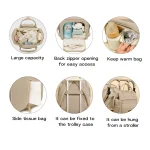 Diaper Backpack – Multi-Functional Baby Changing Bag - Black - Image 5