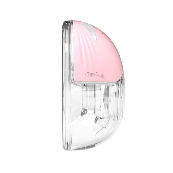 MY-375 wearable breast pump in pink - side view