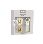 BIBS Colour Pacifier & Loop Clip Gift Set - Ivory