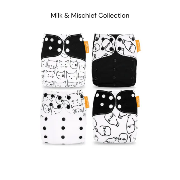 Happy Flute Pocket Cloth Nappy (4-Pack) - Milk & Mischief Collection