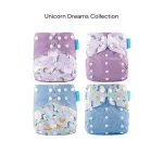 Happy Flute Pocket Cloth Nappy (4-Pack) - Unicorn Dreams Collection