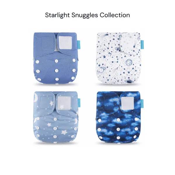 Happy Flute Pocket Cloth Nappy (4-Pack) - Starlight Snuggles Collection