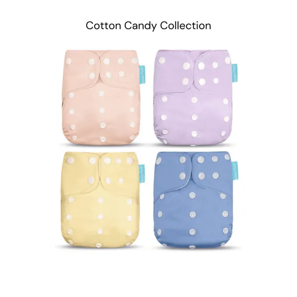Happy Flute Pocket Cloth Nappy (4-Pack) - Cotton Candy Collection